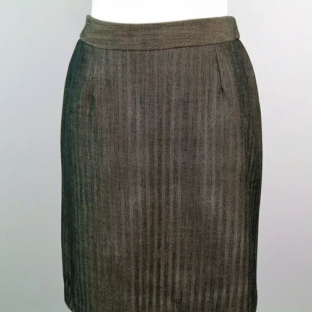 Jaclyn Smith Office Pencil Skirt Brown Herringbone